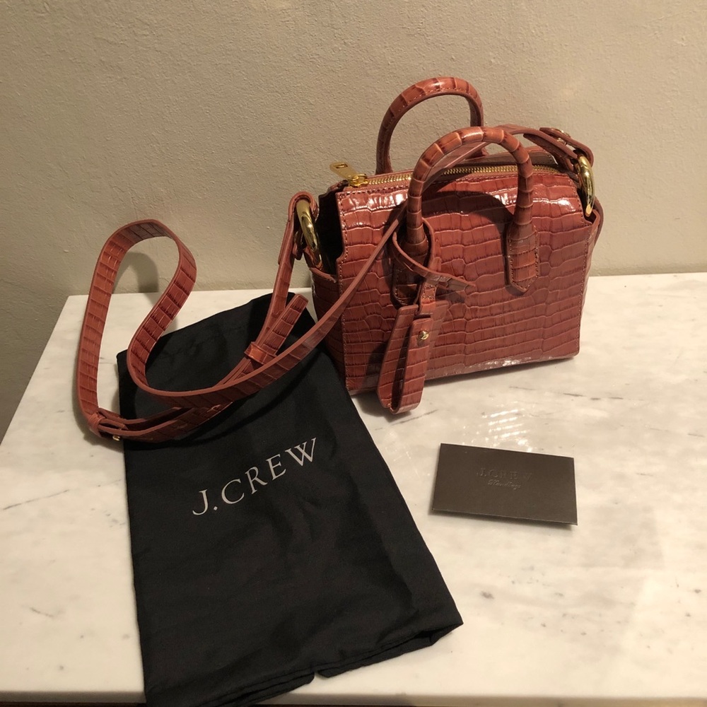 Jcrew Croc Embossed Leather mini purse